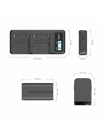 SMALLRIG 3823 NP-F970 Kit batteria e caricabatterie