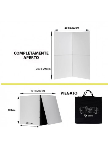 .V-FLAT WORLD Original V-Flat pieghevole (Nero/Bianco)